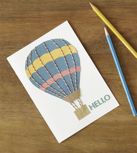hot air balloon greeting card